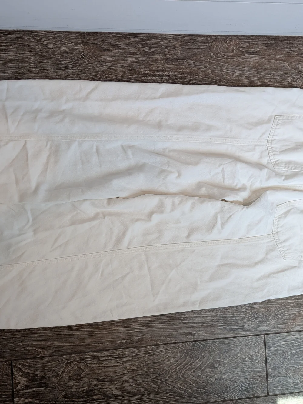 NWT White Pull On Utility Jeans Size 12 Universal Thread Quiet Luxury Coastal - Picture 5 of 10